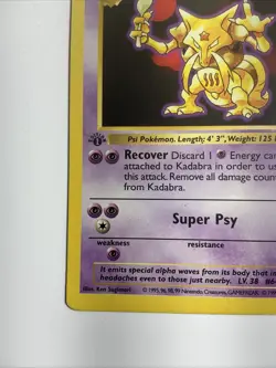 Kadabra 032/102 Base Set (Shadowless) Regular 1st Edition Rare Pokemon Vintage - Image 3