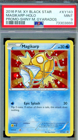 PSA 9 MINT Magikarp Pokemon 2016 Shiny Black Star Holo Promo #XY143 - Image 1