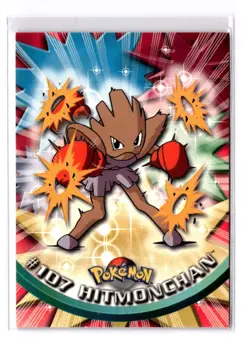 #107 Hitmonchan - 2000 Topps Pokemon Series 2 Blue Label Regular - LP - FREESHIP - Image 1