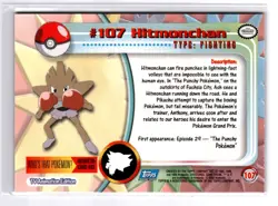 #107 Hitmonchan - 2000 Topps Pokemon Series 2 Blue Label Regular - LP - FREESHIP - Image 2