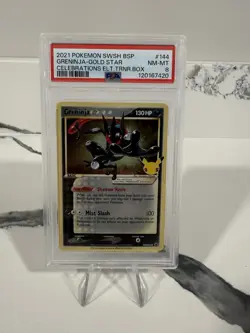 2021 POKEMON SWSH CELEBRATIONS ETB PROMO #144 GRENINJA GOLD STAR PSA 8 - Image 1