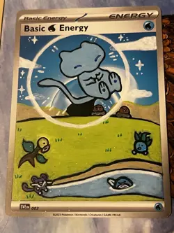 Bubble Mew custom painted energy card - Image 1
