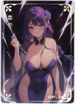 ❤RAIDEN SHOGUN - Goddess Story ANIME WAIFU Card YISISANTAN 3 - SP-36 GENSHIN - Image 1