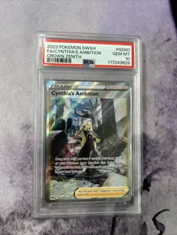 2023 Pokemon SWSH Crown Zenith #GG60 Full Art Cynthia's Ambition PSA 10 Gem 💎 - Image 2