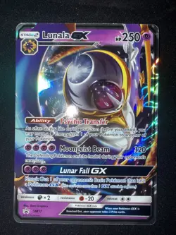 Pokemon TCG 2016 Lunala GX SM17 Sun & Moon Black Star Promo Holo Card LP - Image 1