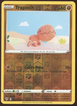 🧶 Knit Reverse Holo Trapinch Darkness Ablaze NM 089/189 Pokemon TCG 🧶 - Image 1
