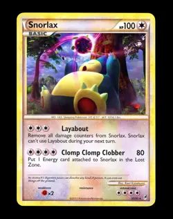 2011 Pokemon SNORLAX Call of Legends Set RARE Non Holo COL Series Card 33/95 EX - Image 1