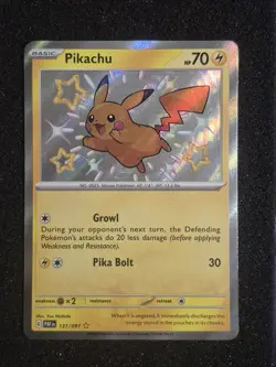 Pikachu Baby Shiny Rare Card SV Paldean Fates #131/091 - Image 1
