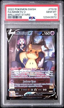 PSA 10 Mimikyu V Brilliant Stars TG16/TG30 GEM MINT Graded Pokemon Card - Image 1