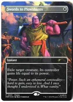 Magic: The Gathering Swords to Plowshares PRM 0001 Foil PSA Promo Thanos Marvel - Image 1