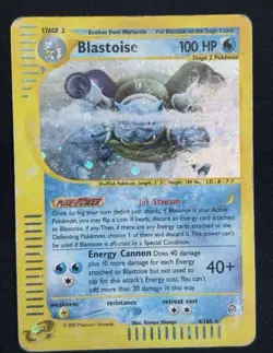 Pokemon Card- Blastoise-Expedition- Holo-4/165-Rare-ENG-Played - Image 1