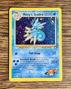 Misty’s Seadra Gym Heroes 9/132 Holo Rare Englisch Vintage Pokemon 2000 - Image 1