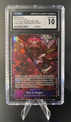 2025 ONE PIECE OP13-CARRYING ON HIS WILL ALTERNATE ART #064 GOL D. ROGER CGC 10 - Image 1