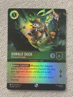Disney Lorcana Wilds Unknown Epic Donald Duck Distracted Traveler 212/204 - Image 1