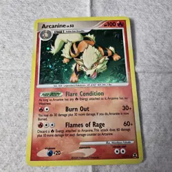 Pokemon Arcanine 1/111 Rising Rivals Holo Rare Stage 1 100 HP 2009 English Card - Image 2