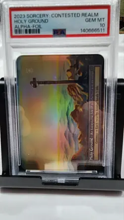 Sorcery: Contested Realm Holy Ground Alpha Foil PSA 10 2023 Card - Image 1