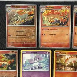 13x Pokemon Card Ponyta & Rapidash Bundle Mixed set (No Duplicate) NM (A) - Image 2