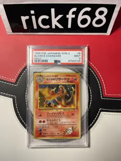1999 POKEMON JAPANESE GYM 2 6 BLAINE’S CHARIZARD PSA 9 - Image 1