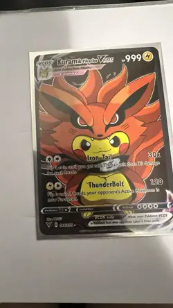 Kurama Pikachu Fan Made Pokemon Card - Image 1