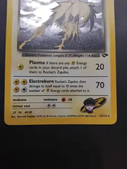 VERY LP Pokemon TCG Card Rocket’s Zapdos Holo Rare 15/132 Gym Challenge - Image 4