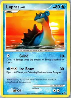 Pokemon Card - Lapras 79/127 Platinum Common Heavily Played - Image 1