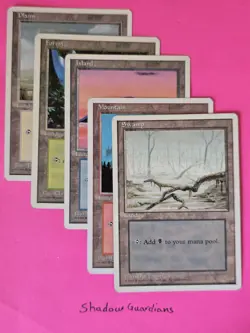MTG 4TH EDITION SET - ALL BASIC LANDS 1 OF EACH - EXCELLENT - 4ED - Image 1