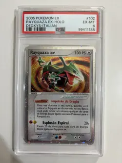 Pokemon TCG Rayquaza EX EX Deoxys 102/107 Holo PSA 6 Portuguese Edition - Image 1