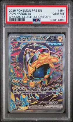Iron Hands EX 154/108 Special Illustration Rare Pokemon PSA 10 - Image 1
