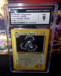 2000 Pokemon LT. Surge's Magneton Holo Gym Heroes 8/132 CGC 9 - Image 1