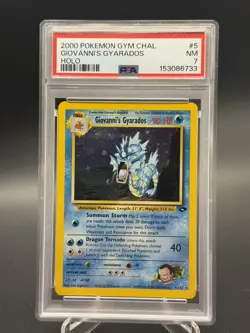 Pokemon TCG Giovanni's Gyarados Holo Swirl 5/132 Gym Challenge PSA 7 - Image 1