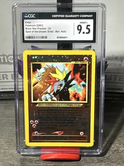 Pokemon - 2001 Entei Black Star Promos 34 Holo (CGC 9.5, Mint+) - Image 1