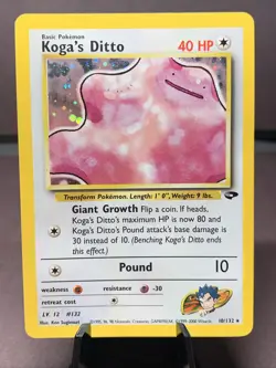 Pokemon TCG Koga's Ditto 10/132 Gym Challenge Set Holo Rare WOTC VTG 2000 LP - Image 1