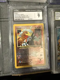 2001 POKEMON 3 MOVIE PROMO 🔥 ENTEI REVERSE FOIL #34 CGC 9 MINT - Image 1