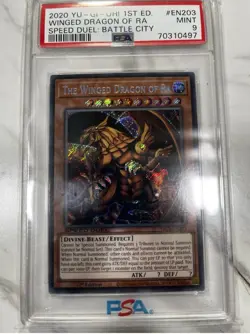 2020 Yu-Gi-Oh! 1st Edition Speed Duel Battle Winged Dragon of Ra EN203 PSA 9 - Image 3