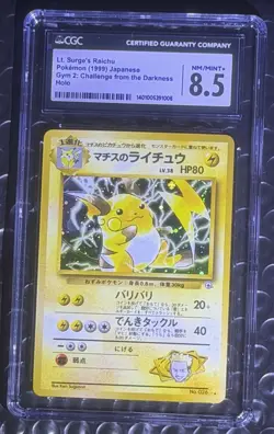 CGC 8.5 - Pokemon Lt. Surge's Raichu Holo No. 026 Gym 2 Challenge 1999 - NM+ - Image 2