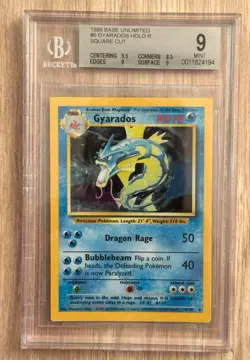 Pokemon GYARADOS Unlimited Square Cut Error BGS 9 MINT 6/102 # 0011824194 - Image 1