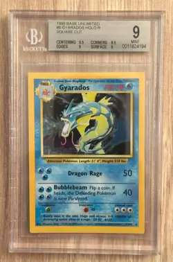 Pokemon GYARADOS Unlimited Square Cut Error BGS 9 MINT 6/102 # 0011824194 - Image 2