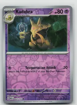 NM Kadabra 064/165 Uncommon 151 Pokemon Reverse Holo - Image 1