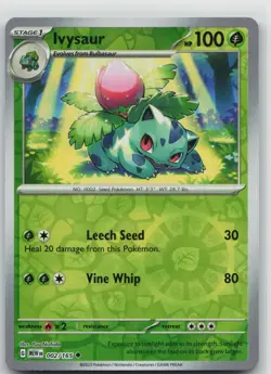 NM Ivysaur 002/165 Uncommon 151 Pokemon Reverse Holo - Image 1