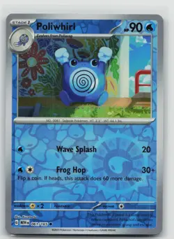 NM Poliwhirl 061/165 Common 151 Pokemon Reverse Holo - Image 1