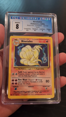 NINETALES HOLO - CGC 8 - 1999 POKEMON BASE SET UNLIMITED - #12/102 - Image 2