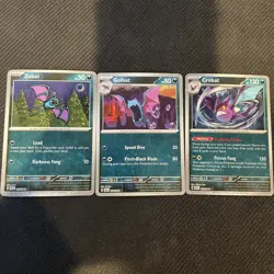 Pokemon TCG SFA Rev Holo Evo Set Zubat #27 Golbat #28 Crobat #29 - Image 1