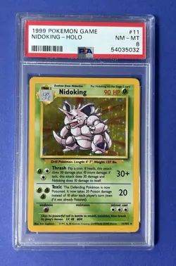 1999 Pokemon Game Nidoking Holo #11 PSA 8 NM-MT - Image 1