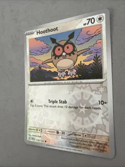 Pokemon TCG * SV Stellar Crown * 114/142 Hoothoot * REVERSE HOLO Common FRESH PK - Image 2