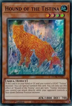 DUNE-EN087 HOUND OF THE TISTINA SUPER RARE 1ST EDITION YuGiOh CARD - Image 1
