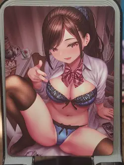 🍑 2 Sided Spicy Black Silk Dual Card Anime Waifu Bikini Like Goddess Story Z6 - Image 1