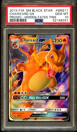 PSA 10 GEM MINT Charizard GX SM211 HOLO PROMO Hidden Fates Tin Pokemon Card 331 - Image 2