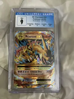 Graded Pokemon Card M Charizard EX 13/108 Evolutions XY CGC MINT 9 Sub Grades - Image 1