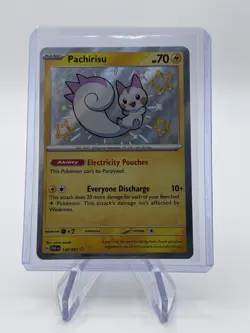 Pokemon TCG Pachirisu 138/091 Paldean Fates Shiny Holo Secret Rare Card - Image 1