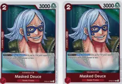 ONE PIECE Card Game Paramount War 2X MASKED DEUCE OP02-017 RARE FOIL ENGLISH - Image 1